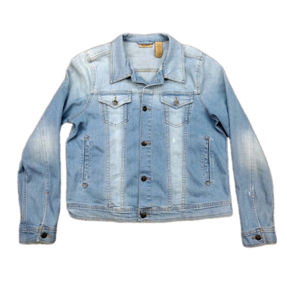 Wrangler Authentics Women's Jean Jacket Size Large Denim Blue Cowgirl Western